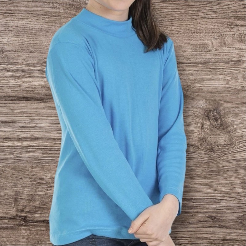 CAMISETA SEMICISNE CELESTE MANGA LARGA