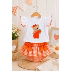 Conjunto osito naranja Vicky