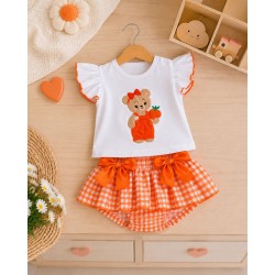 Conjunto osito naranja Vicky