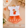 Conjunto osito naranja Vicky
