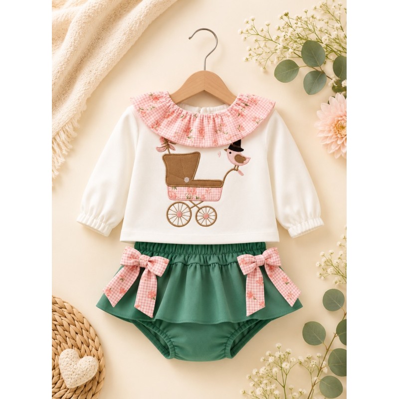 Conjunto cochecito rosa
