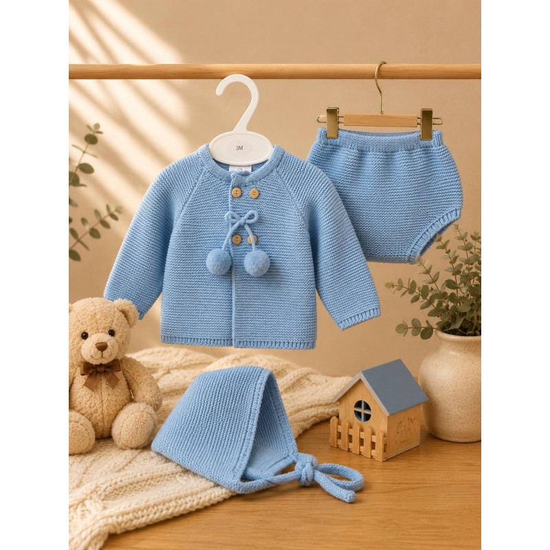 Conjunto punto 3 piezas azul