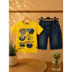conjunto gafas de sol amarillo