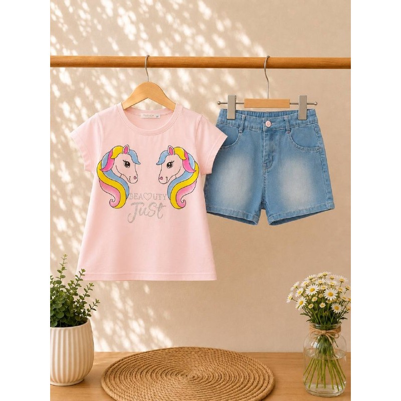 conjunto unicornio vaquero