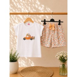 conjunto coche flores