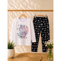 conjunto niña mariposas blanco