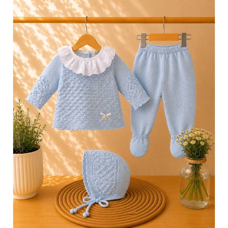 conjunto calendula  celeste