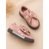zapato rosa con lazo corazones