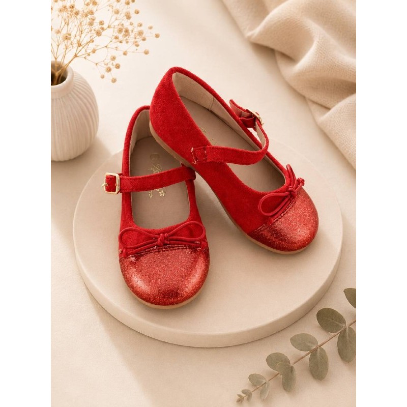 merceditas roja gliter