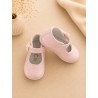 zapato rosa con charol y lazo