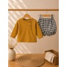 conjunto mostaza vichy niño