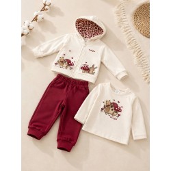 conjunto casita rojo  3 piezas